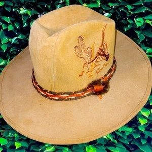 Western Wide Brim Embroidered Cowboy Fedora Hat